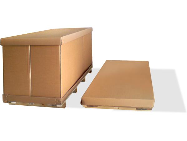Caja plegable de cartón ondulado, 1 pared, dimensiones interiores